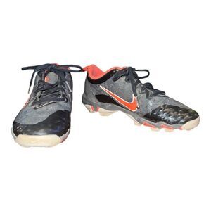 Nike Kids Black Hyperdiamond Fastflex Baseball Softball Cleats Orange 3M EUC